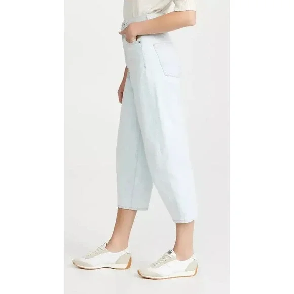 NWT $228 Anthropologie x EDWIN Women Dani Capri Light Blue Relaxed Jeans Sz 30 - Picture 3 of 8